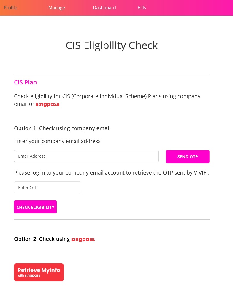 Checking CIS plan eligibility VIVIFI